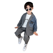 Boys suits 2024 new style medium and large childrens handsome British spring and autumn childrens autumn casual suits and dresses