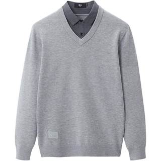 Hailan home business with wool double collar sweater men