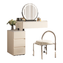 Bedroom dresser cream style solid wood modern simple light luxury bedside table storage cabinet integrated dressing table