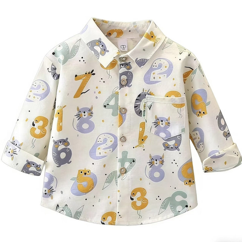 Sanchunhui Spring Cotton Children's Shirt Versatile Cartoon