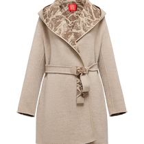 EP Yaying high-end series pure wool woolen coat hooded mid-length 2024 winter new style 8304A