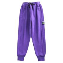 Girls sweatpants autumn and winter one-piece velvet casual medium and large childrens new thickened girls sweatpants winter velvet outer wear