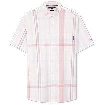 Tommy 24 new early autumn mens seersucker texture casual large plaid short-sleeved shirt MW0MW36333