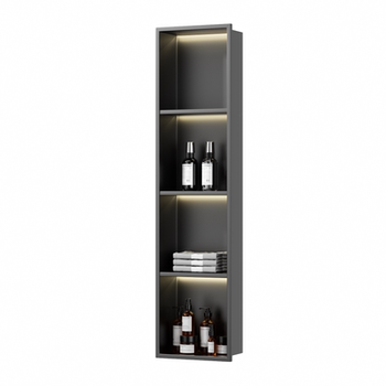 Custom stainless steel niche tv background bathroom
