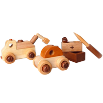 South Korea Soopsori Dismantleable Engineering Car Toy Wooden Paintless Screw Concentration Assembly Birthday Gift