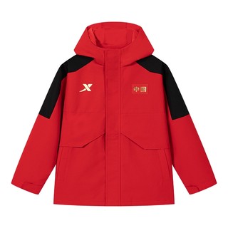 【商场同款】特步童装冬季儿童运动外套男童中大童连帽保暖风衣