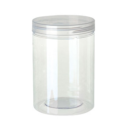 Transparent cover PET sealing tank, empty plastic bottle food grade packaging barrel snack honey conquerous biscuits storage box