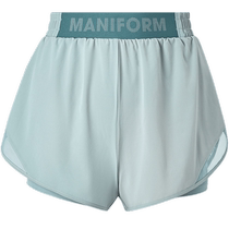 (Medium intensity) Maniform Comfortable High Waist Pants Training Sports Womens Outer Waterproof Breathable Running Shorts