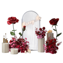 Artificial flower wedding decoration arrangement artificial flower arrangement wedding scene wedding rose silk flower Ankola red artificial flower