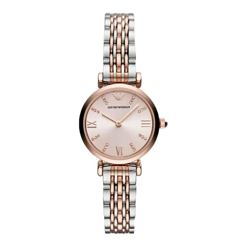 Armani Women's Gypsophila Diamond Waterproof Quartz Pink Dial Watch
