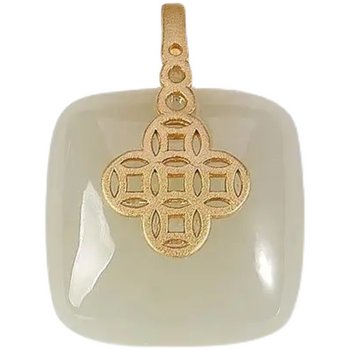 Gilt white jade creative trendy versatile coin pendant
