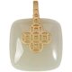 Gilt white jade creative trendy versatile coin pendant