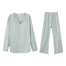 Palando pyjama avec coussinets dallaitement pour femmes été modal à manches longues printemps et automne mince couleur unie simple ensemble de vêtements de maison