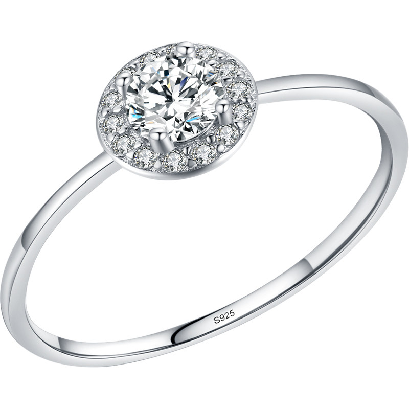 Modian S925 sterling silver Japanese and Korean light luxury zircon ring for women