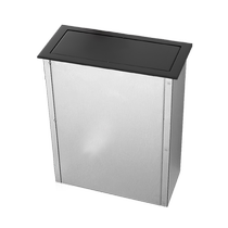 Hotel kitchen trash can lid stainless steel countertop embedded lid washbasin concealed trash can swing lid flip lid
