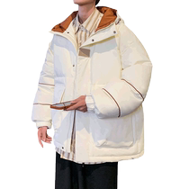 Bread Down Clothing Men Winter 2023 New Port Craze White Duck Suede Thickened Warm Teens Even Hat Jacket