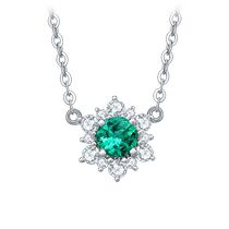 Chow Tai Fook ENZO Same Style for Shopping Malls 18K Gold Emerald Diamond Necklace for Women EZV2577