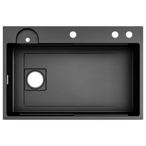 Cabei 304 stainless steel sink large single tank side drainage thickened vegetable basin kitchen dishwashing sink under counter basin