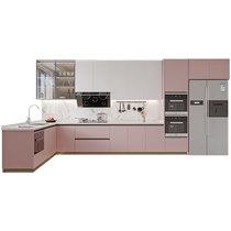 (WoLe Cabinet Package) Customized integrated kitchen cabinets integrated stove cabinets 1800 yuan prepayment