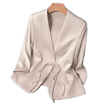 New Chinese style disc button three-quarter sleeve temperament suit jacket for women summer high-end temperament versatile small suit sun protection clothing