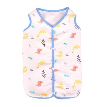 Pet clothes vest pure cotton autumn and winter warm cotton clothes thickened printed cotton clothes warm clothing back buckle design