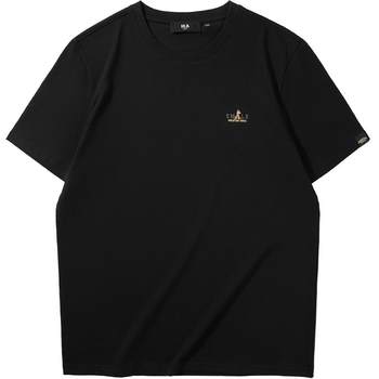 Hailan home chest embroidery round collar cool short sleeve men