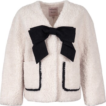 ຫຼຸດລາຄາພິເສດ 20% jessyline bow v-neck pure lamb plush jacket for women warm fur jessyline