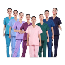 Baoweizi 2019 new pure cotton hand-washing clothes operating room isolation clothes dark green beauty clothes confinement clothes nurse clothes for women