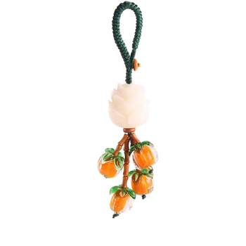 Bodhi root carved persimmon key chain