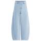 Navigare ຝ້າຍແອວສູງ denim pants ກ້ວຍ