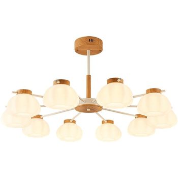 Nvc lighting official cream style full spectrum eye protection living room chandelier light bulb fu log style simple restaurant chandelier