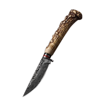 Handmade outdoor meat-eating knife sharp thickened and high-hardness Damascus steel pattern knife fruit knife 1102