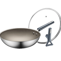 Supor wok a une poêle antiadhésive non revêtue de titane en acier inoxydable cuisinière à induction cuisinière à gaz universelle