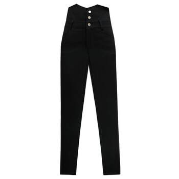 High-waist outer wear slimming little black pants for women, spring and autumn style High-waist outer wear slimming little black pants for women, spring and autumn style