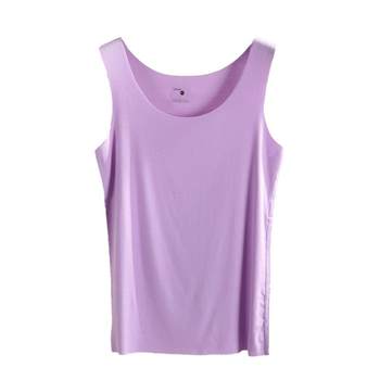 Modal seamless camisole women's summer bottoming shirt large size round neck inner wear short style outer wear versatile sleeveless top