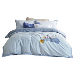 Luolai Home Textiles Children's Class a New 60-Count All-Cotton Duvet Cover Set, Pure Cotton Three-Piece Set, Dormitory Bed Four-Piece Set