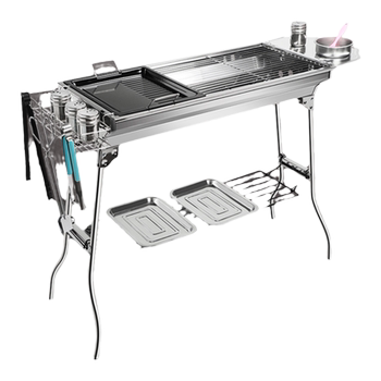 Barbecue grill outdoor stainless steel household charcoal complete set