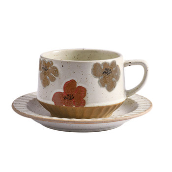 Vintage ceramic coffee cup and saucer set