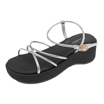 Daphne silver thick-soled sandals for women summer 2024 new braided fairy style with skirt summer French sandals