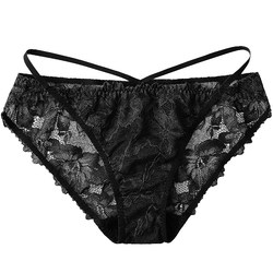 3 ຄູ່ 98 ຢວນ lace underwear ສໍາ​ລັບ​ແມ່​ຍິງ French sexy briefs ແອວຕ່ໍາ summer ບາງໆຝ້າຍບໍລິສຸດ antibacterial crotch ຮູບແບບໃຫມ່ສີດໍາ