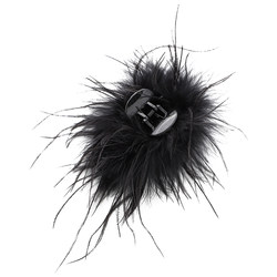 Super fairy clip headdress shark clip ins style feather clip high-end ostrich hair clip ກັບຄືນໄປບ່ອນຂອງ clip shark ຫົວ