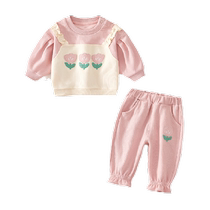 Banxidi Girls Autumn Clothing Suit 2024 New Style Baby Sweater Childrens Pants Spring and Autumn Childrens Clothes