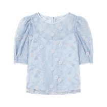 Qiushui Yiren design gentle wind chiffon shirt 2024 autumn new womens short-sleeved top suspender suit