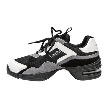 Sansha French Sansha Modern Dance Shoes, Jazz Dance Square Dance Shoes, Cowhide Mesh Stitching Contrasting Color Sneakers