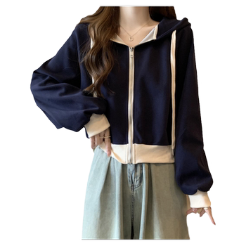 Ins super hot hooded drawstring sweatshirt women's spring and autumn thin style