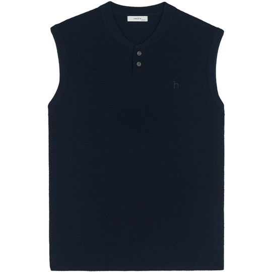 HAZZYS Haggis otoño casual Henry collar cardigan chaleco suéter de los hombres de color sólido moda interior top