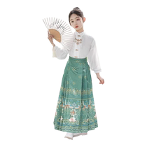 Horse face skirt girls suit Chinese style daily childrens Hanfu ancient costume skirt baby girl summer thin Tang suit