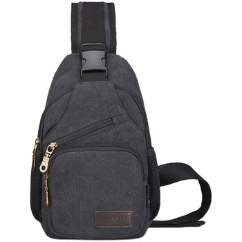 Simu authentic korean fashion canvas men's shoulder casual chest bag
