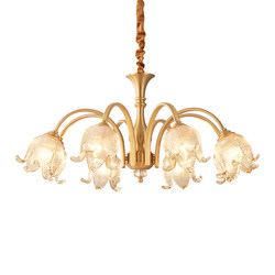 French Chandelier, Living Room Lamp, American Light Luxury Bedroom, Dining Room, All-Copper Crystal Lamp, Medieval Villa Hall, Retro Lamps