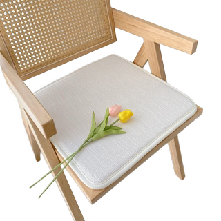 餐椅垫夏季简约棉麻纯色百搭梯形海绵椅子垫办公室透气防滑坐垫